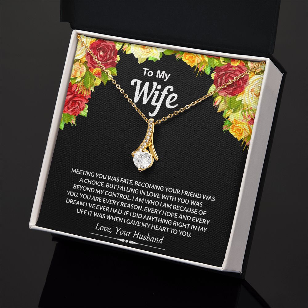 To My Wife Necklace from Husband Jewelry Gift For Wife Valentines Gift for Her Alluring Beauty Necklace