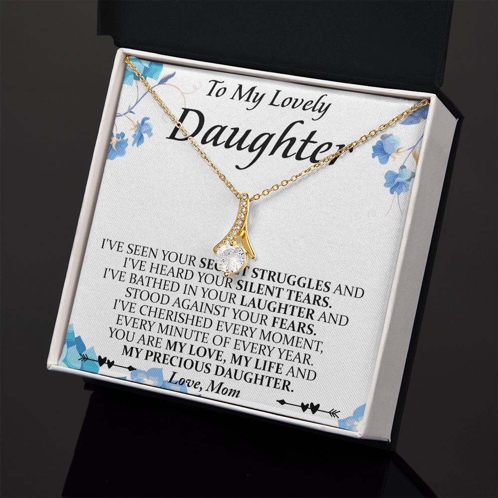 Mother and Daughter Necklace for Girls, To My Daughter Gift Necklace from Mom, Birthday Christmas Gift Graduation Gifts for Daughters, Jewelry Pendant Present for Daughter, Mother Daughter Gift 41 Alluring Beauty Necklace