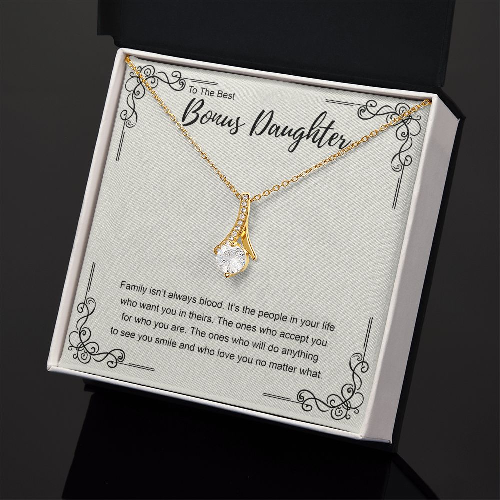 Bonus Daughter Gift Necklace, Double Hearts Necklace, Stepdaughter Jewelry Alluring Beauty Necklace