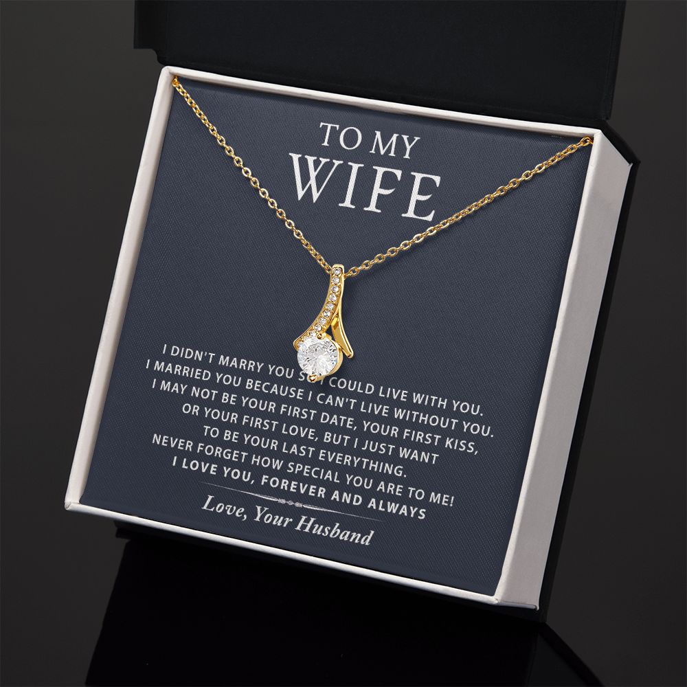To My Wife Necklace from Husband, Personalized Necklace for Women, Luxury Necklace for Wife from Man Men, Wedding Anniversary Present For Wife, Beautiful Wife Jewelry Christmas Birthday Gift For Wife16 Alluring Beauty Necklace