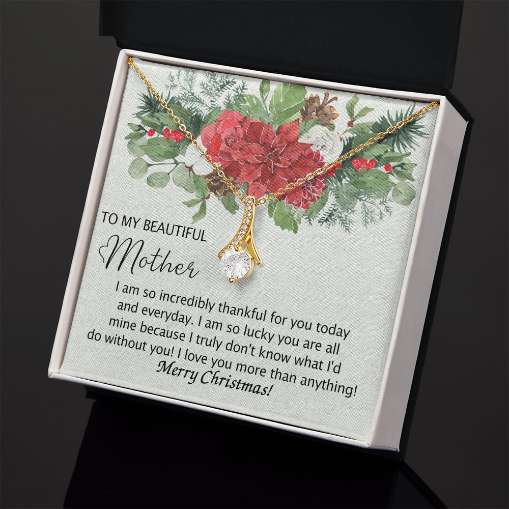 To My Mother Necklace from Daughter Pendant for Mom Christmas Pendant Inspirational Gift from Son to Mom Personalized Necklace Gift for Mother Fiance Christmas Present from Child 301 Alluring Beauty Necklace