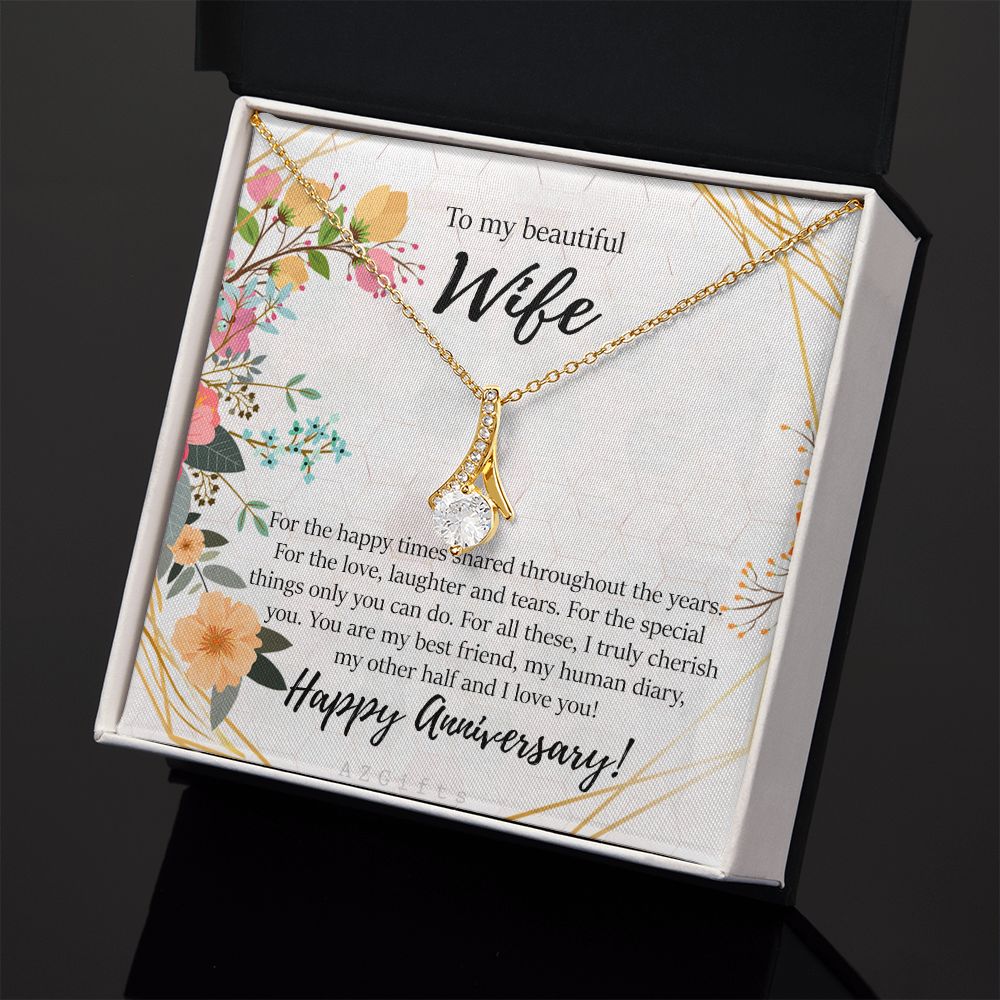 To My Wife Necklace from Husband, Personalized Necklace for Women, Luxury Necklace for Wife from Man Men, Wedding Anniversary Present For Wife, Beautiful Wife Jewelry Christmas Birthday Gifts For Wife8 Alluring Beauty Necklace