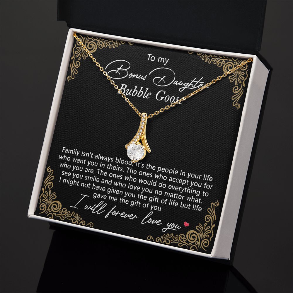 Bonus Daughter Gifts From Stepdad, Step Daughter Gifts From Stepmom, Stepdaughter Gifts From Stepdad, Father Stepdaughter Necklace, To My Bonus Daughter Necklaces, Christmas Gifts For Bonus9 Alluring Beauty Necklace