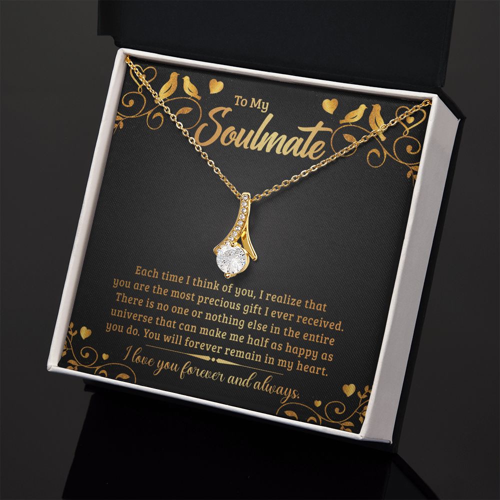 To My Soulmate Necklace for Women Birthday Christmas Jewelry Gifts For My Wife with Message Card Box Personalized Gift Present Pendant for Future Wife Soulmate Girlfriend Love 19 Alluring Beauty Necklace