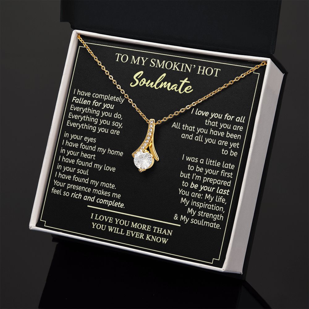To My Smokin Hot Soulmate Necklace - Wife Gifts From Husband To My Wife Necklace, Gift for Her Romantic, Girlfriend Gifts Necklace for Wife from Men Includes Message Card and Gift Box 2 Alluring Beauty Necklace