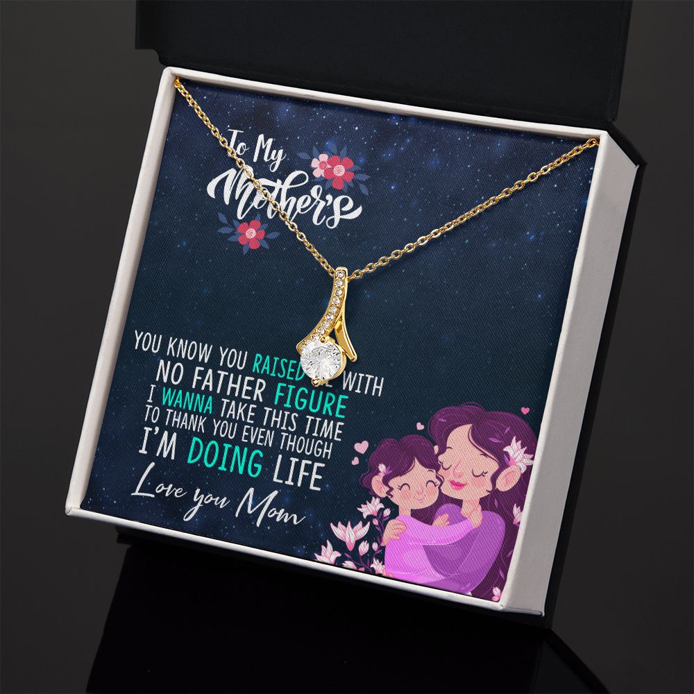 To My Mom Mother Necklace Pendant Gift From Daughter Thank You Even Though I'm Doing Life With Message Card Gift For Mom Alluring Beauty Necklace