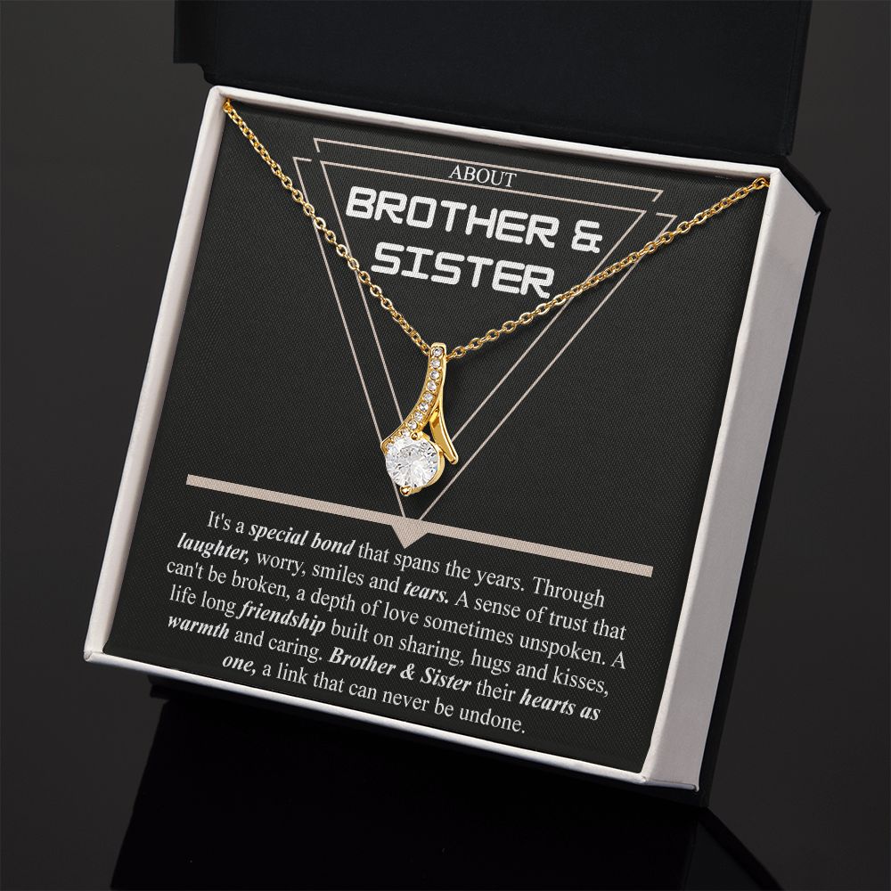Brother & Sister Gift Necklace Cuban Link Chain Necklace Gift From Sister to Bro Alluring Beauty Necklace