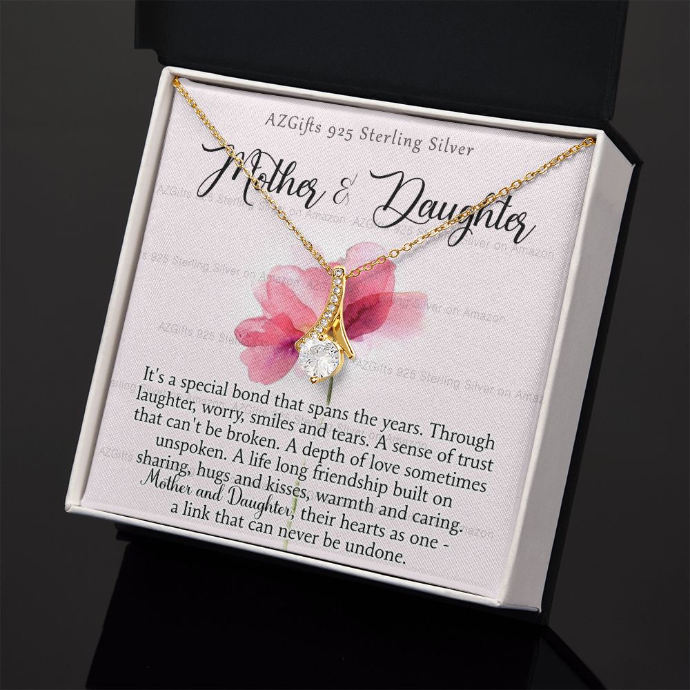Mother Daughter Necklace with Message Card Mother Daughter Gift Mom Birthday Gift Necklace for Mom from Daughter Gift Birthday Gift for Mom Daughter Gift from Mom 301 Alluring Beauty Necklace