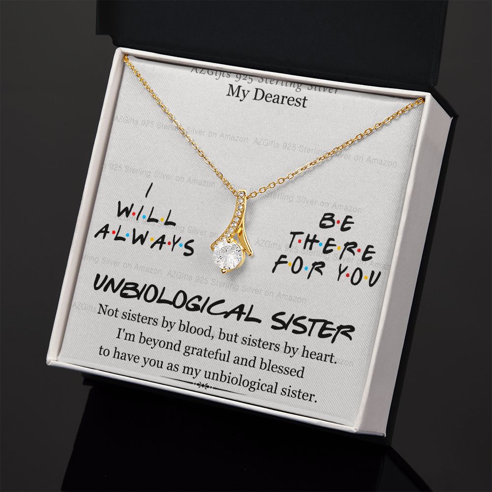 To My Unbiological Sister Necklace Pendant Gift for Soul Sister Unbiological Sister Gift for Women Girls My Unbiological Sister Jewelry Birthday Gift Idea 301 Alluring Beauty Necklace