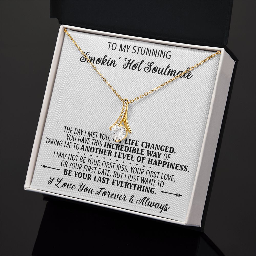 To My Smokin Hot Soulmate Necklace - Wife Gifts From Husband To My Wife Necklace, Gift for Her Romantic, Girlfriend Gifts Necklace for Wife from Men Includes Message Card and Gift Box 1 Alluring Beauty Necklace