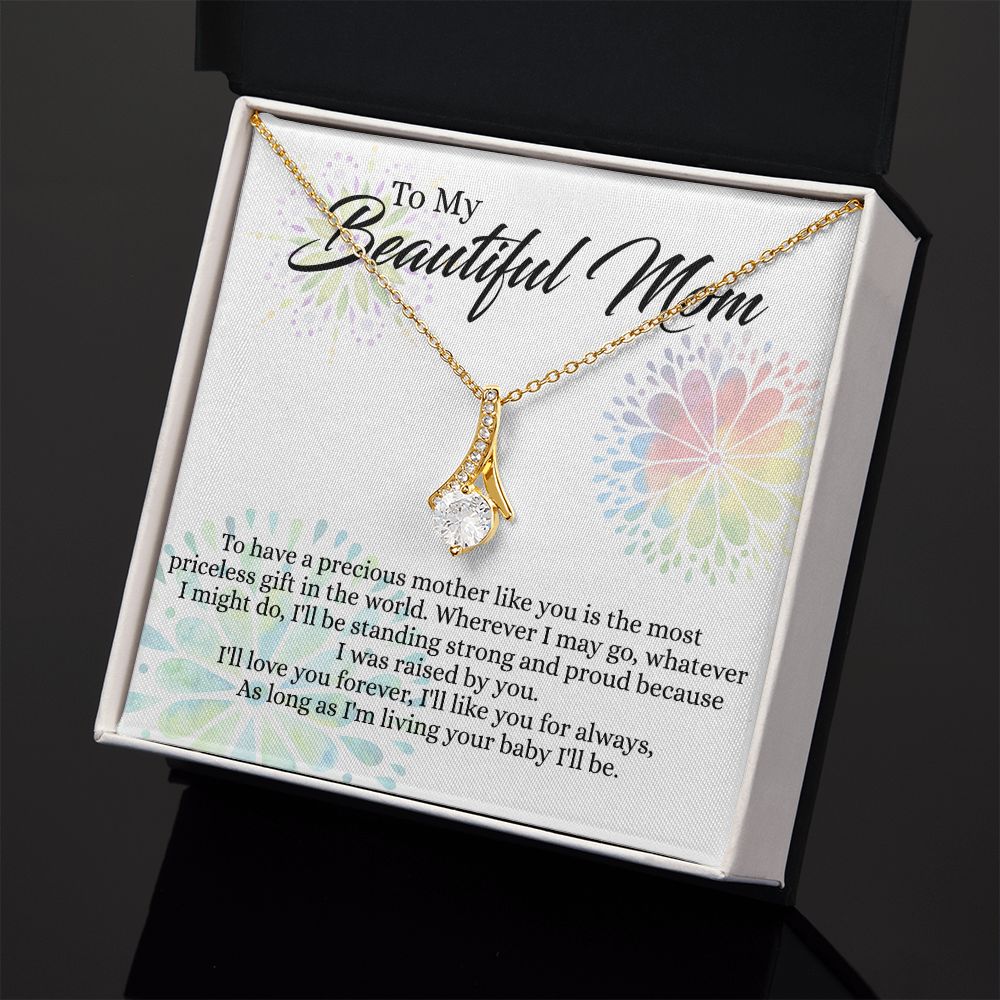 To My Mom Necklace, Gift For Mom, Mother's Day Gift from Daughter, Mom Jewelry Gift for Mothers Day, Birthday Gift for Mother, Moms Gift from Daughter Son, Necklace for Mom Mother 4 Alluring Beauty Necklace