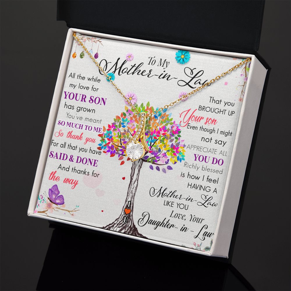 Mother in Law Necklace, Jewelry for Women, Future Mother in Law Gifts from Daughter in Law, Mother of Bride Gifts For Mother in Law, Birthday Gifts For Mother In Law From Daughter In Law72323 Alluring Beauty Necklace