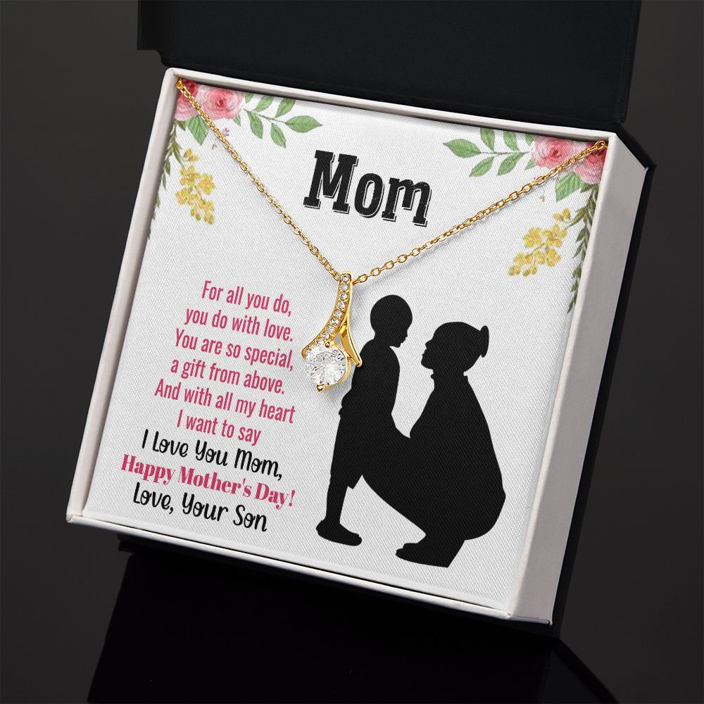 To My Mom Necklace, Gift For Mom, Mother's Day Gift from Daughter, Mom Jewelry Gift for Mothers Day, Birthday Gift for Mother, Moms Gift from Daughter Son, Necklace for Mom Mother22 Alluring Beauty Necklace
