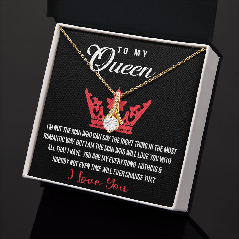 To My Queen Love Knot Necklace, Gift For Wife Girlfriend Soulmate Future Wife Alluring Beauty Necklace