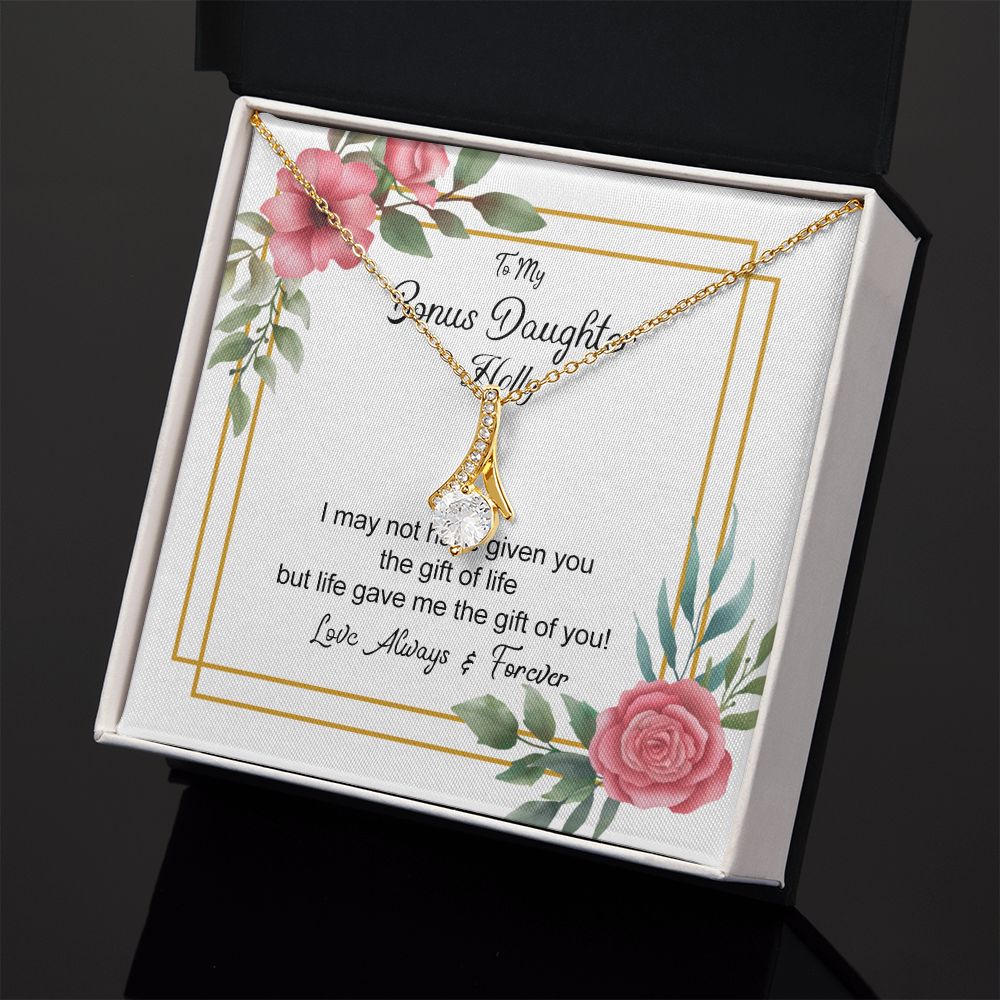 Bonus Daughter Gifts From Stepdad, Step Daughter Gifts From Stepmom, Stepdaughter Gifts From Stepdad, Father Stepdaughter Necklace, To My Bonus Daughter Necklaces, Christmas Gifts For Bonus6 Alluring Beauty Necklace