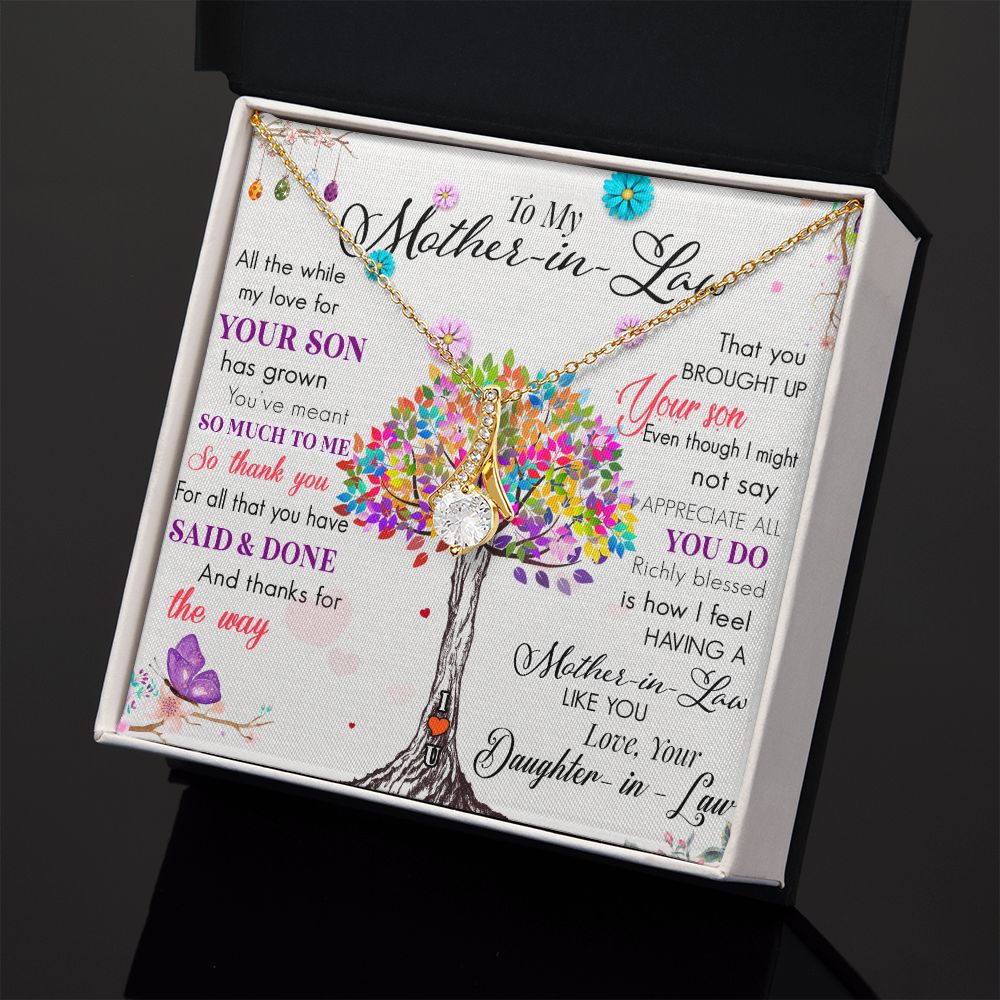 To My Mom Tree Necklace Pendant Gift From Daughter In Law Necklace Said And Done Gift For To Mom Happy Mother's Day Mother In Law Gift On Birthday Anniversary Gift 30821 Alluring Beauty Necklace