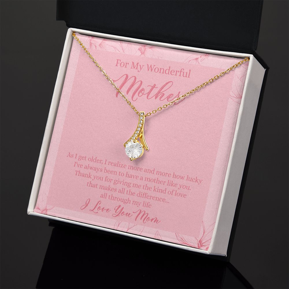 To My Wonderful Mother Necklace Message Card, Gift Box for Mom Birthday Gift From Daughter Mothers Day Necklace for Mom Gift From Daughter Mom Gifts For Wedding Mom Thank You Gift For Mom Alluring Beauty Necklace