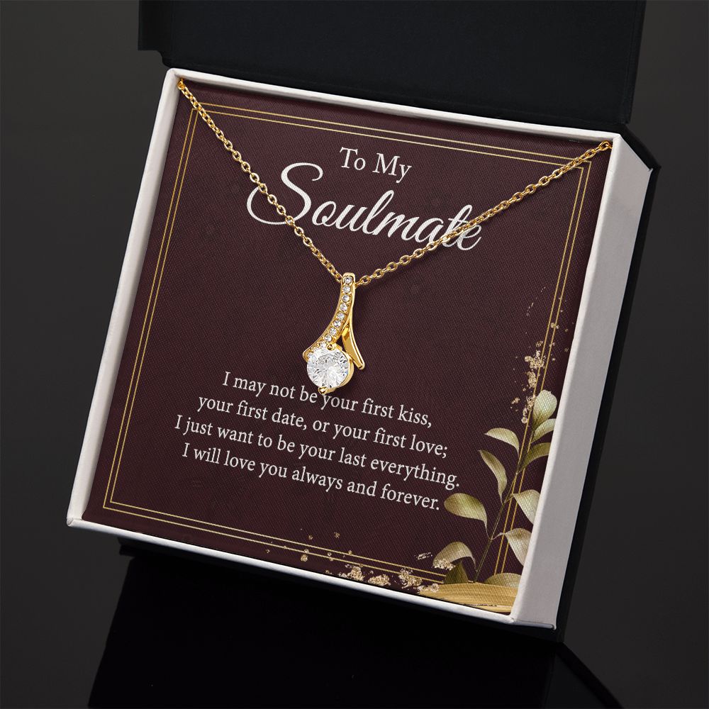 To My Soulmate Dancing Crystal Heart Cross Necklace Gift Set Alluring Beauty Necklace