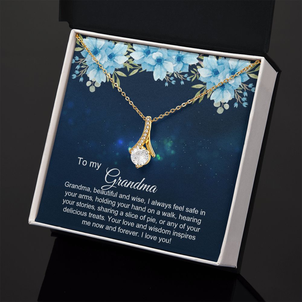 To My Grandma Necklace, Gift for Grandmother Necklace, Mothers Day Gift For Grandma Nana, Grandma Jewelry From Grandchildren GrandKids , Jewelry Box Gift For Grandma Grandmother2 Alluring Beauty Necklace