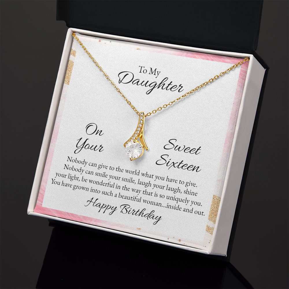 Mother and Daughter Necklace for Girls, To My Daughter Gift Necklace from Mom, Birthday Christmas Gift Graduation Gifts for Daughters, Jewelry Pendant Present for Daughter, Mother Daughter Gift 43 Alluring Beauty Necklace