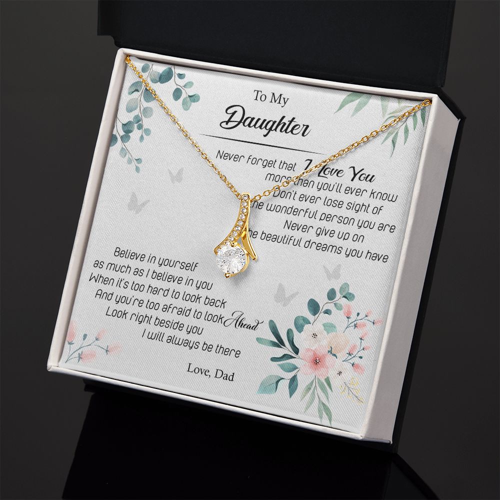 Jewelry Pendant Present for Daughter, To My Daughter Gift Necklace from Mom, Mother Daughter Gift Ideas, Birthday Christmas Gift Graduation Gifts for Daughters, Mother and Daughter Necklace 20 Alluring Beauty Necklace