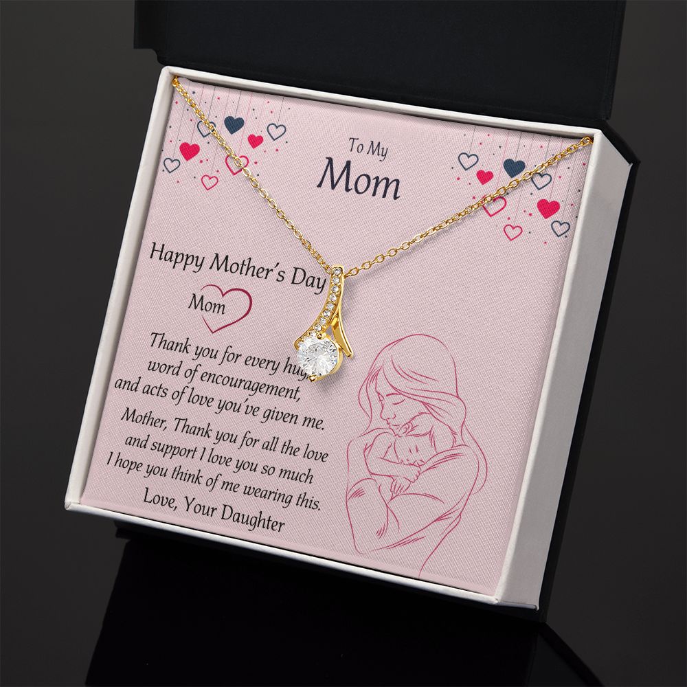 Mom Necklace Gifts for Mom from Daughter to Mom Gifts for Mothers Day from Daughter, To My Mom Necklace from Daughter to Mom Birthday Gifts Necklace with Message Card and Gift Box10 Alluring Beauty Necklace