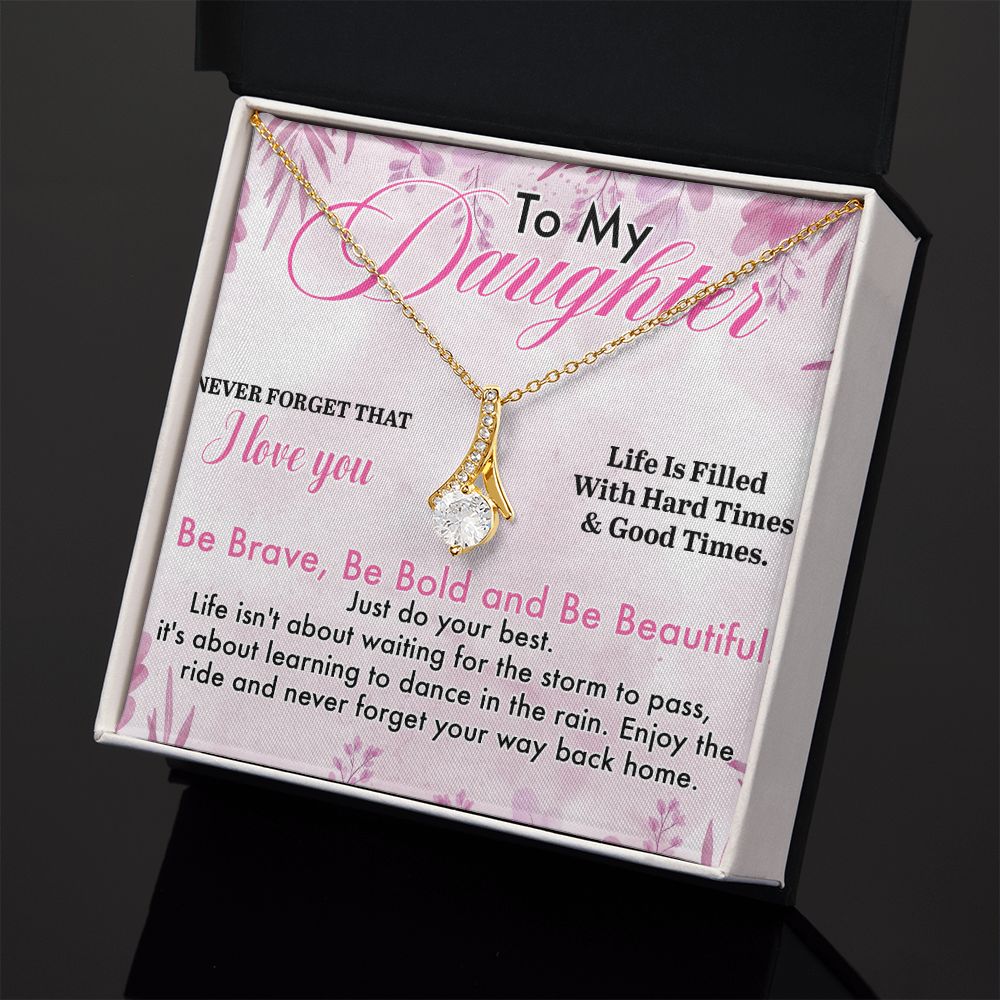 Mother Daughter Gift Ideas, To My Daughter Gift Necklace from Mom, Jewelry Pendant Present for Daughter, Birthday Christmas Gift Graduation Gifts for Daughters, Mother and Daughter Necklace 28 Alluring Beauty Necklace