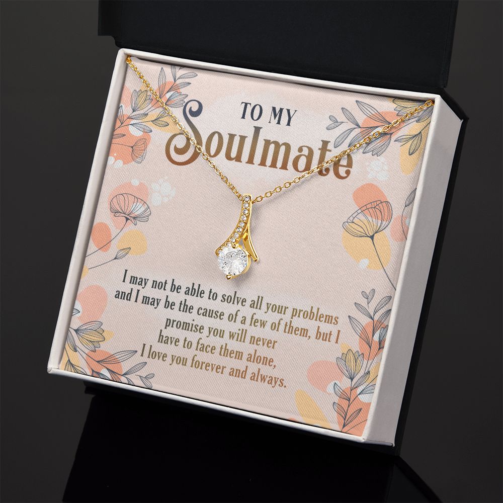 To My Soulmate Necklace for Women Birthday Christmas Jewelry Gifts For My Wife with Message Card Box Personalized Gift Present Pendant for Future Wife Soulmate Girlfriend Love 8 Alluring Beauty Necklace