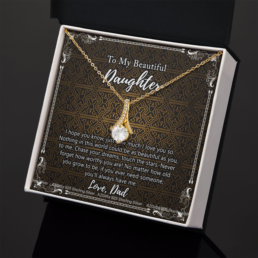 Daughter Gift From Dad Father To My Daughter Necklace for Daughter Jewelry Necklace Meaningful Jewelry Personalized Jewelry Gifts For Women Girls Her Alluring Beauty Necklace
