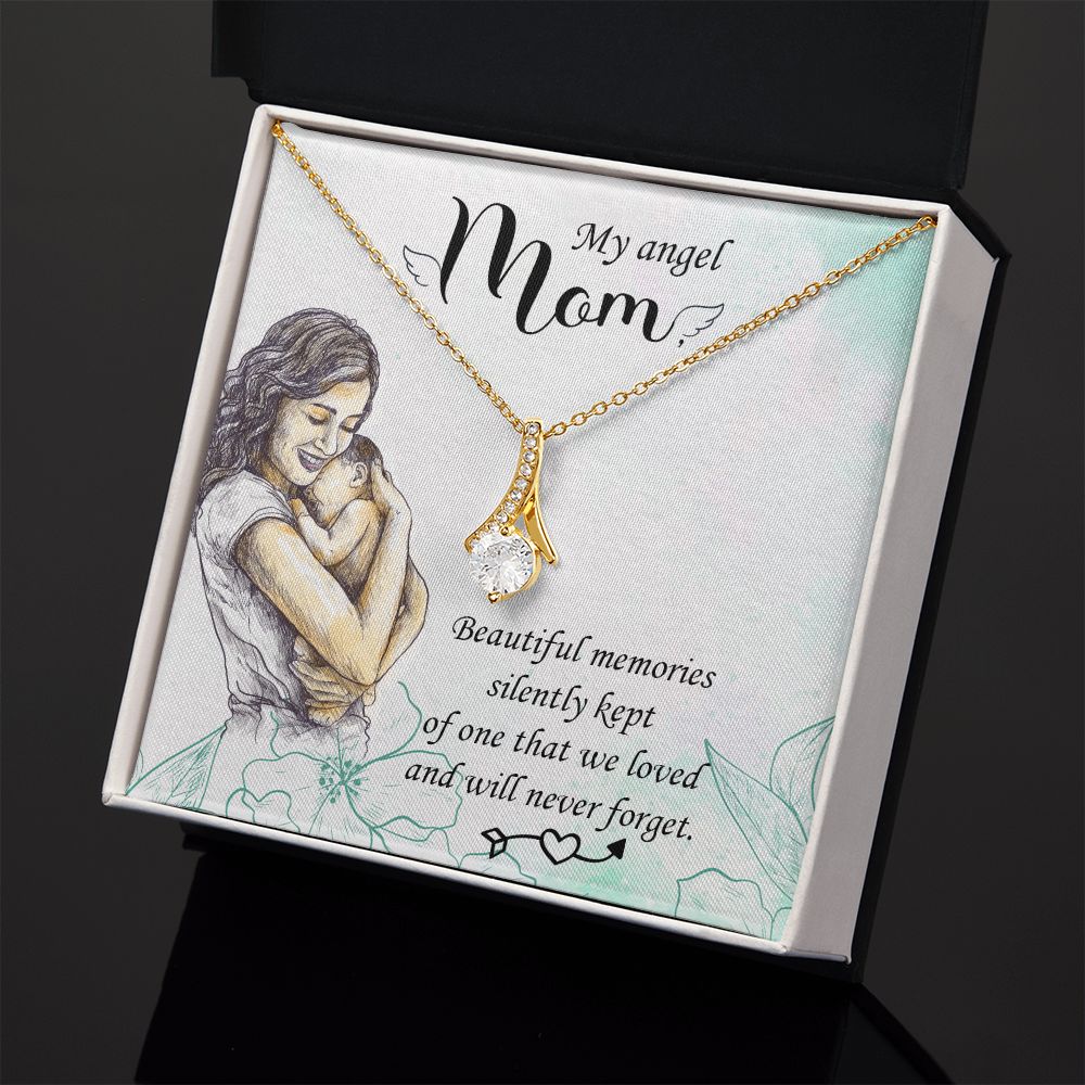 To My Mom Mother My Angel Necklace Pendant Gift From Daughter Beautiful Memories With Message Card Gift For Mom Alluring Beauty Necklace