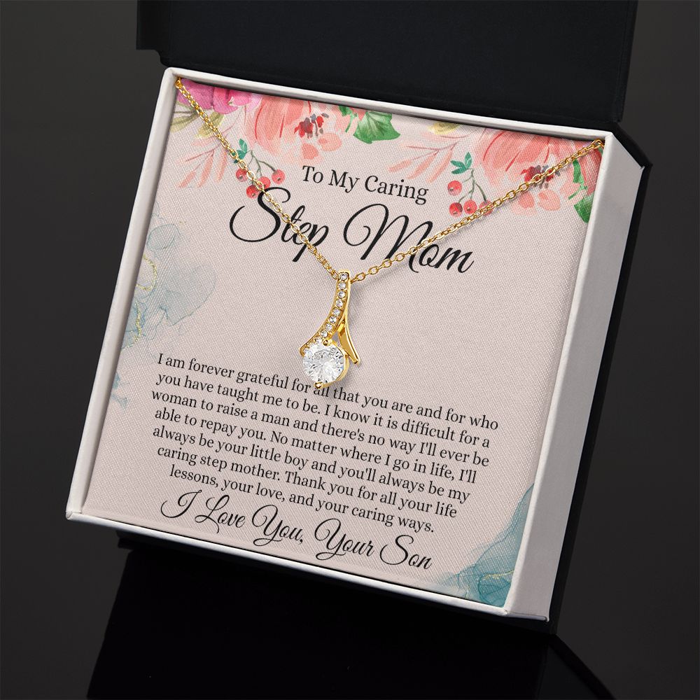To My Step Mom Gift, Step Mom Necklace, Step Mom Gift From Son, Step Mom Mother's Day Gift From Step Son, Step Mom Birthday Gift, Step Mom Gift Necklace from Step Son Alluring Beauty Necklace