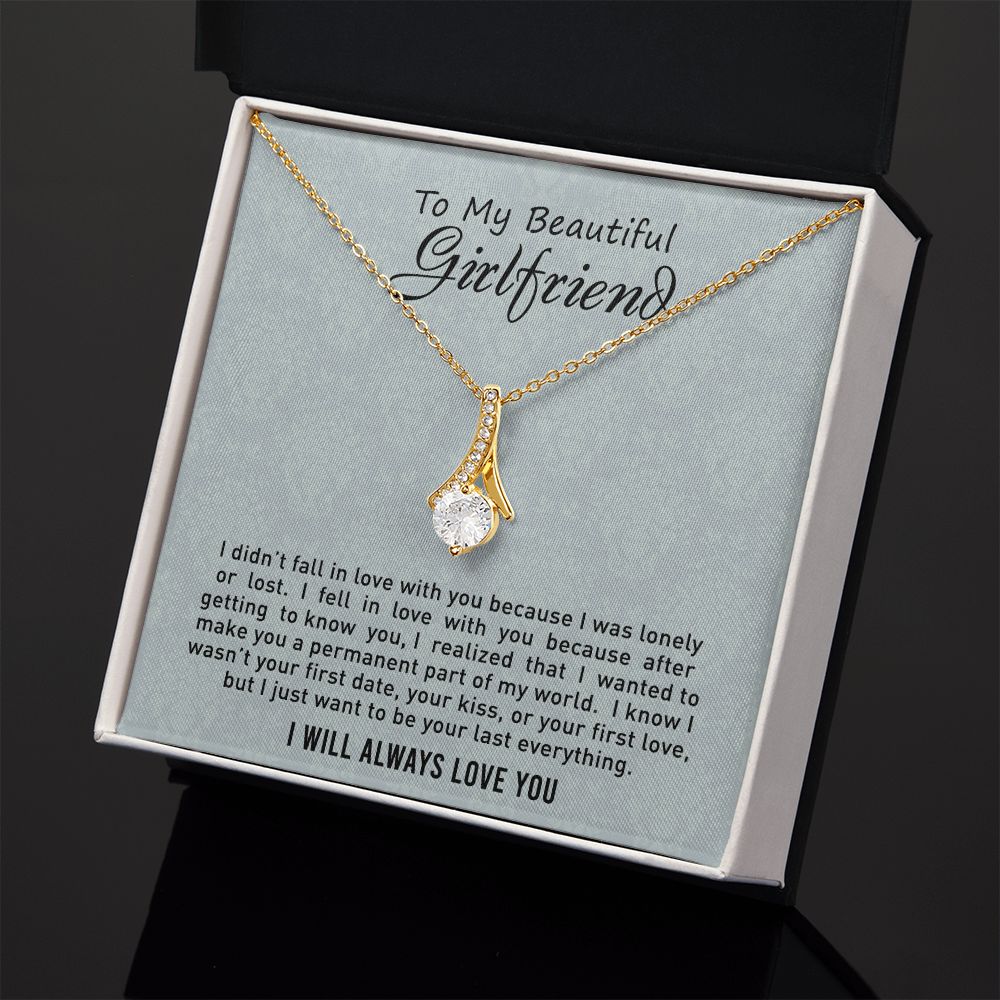 To My Girlfriend Necklace from Boyfriend, Personalized Necklace for Women, Luxury Necklace for Girlfriend, Wedding Anniversary Present For Her, Girlfriend Gift Jewelry Christmas Birthday Gift2 Alluring Beauty Necklace