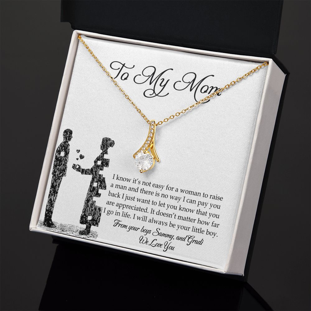 To My Mom Necklace, Gift For Mom, Mother's Day Gift from Son, Mom Jewelry Gift for Mothers Day, Birthday Gift for Mother, Moms Gift from Daughter Son, Necklace for Mom Mother Alluring Beauty Necklace