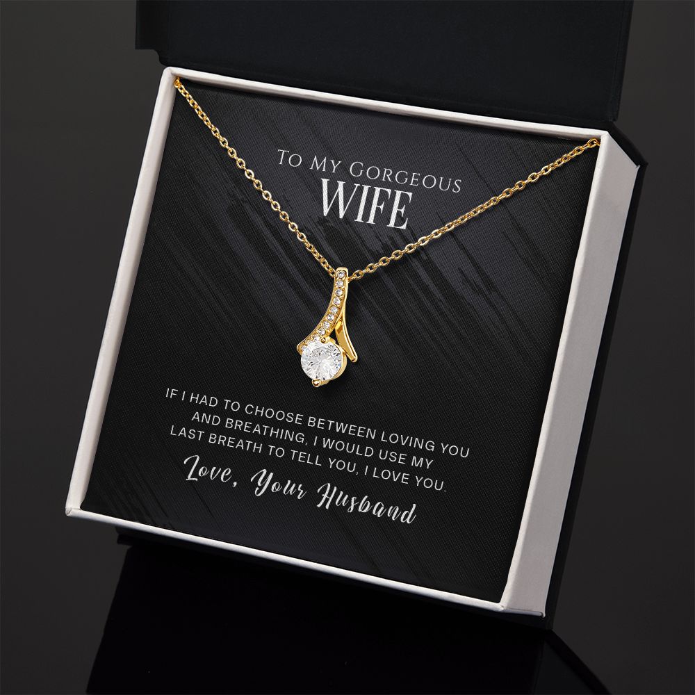 To My Gorgeous Wife Necklace Pendant Gift From Husband - If I Had To Choose With Message Card and Gift Box. Valentine's Day Gift For Wife Future Wife Alluring Beauty Necklace