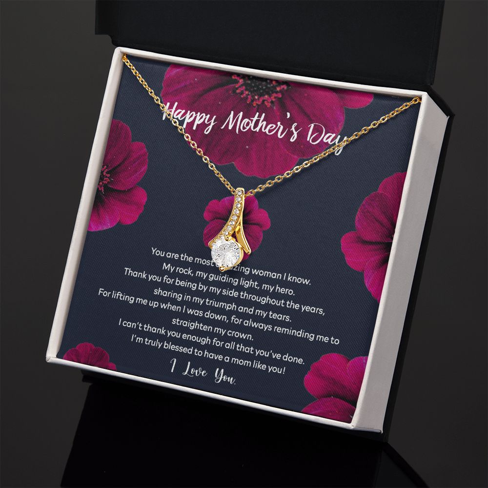 Mom Necklace Gifts for Mom from Daughter to Mom Gifts for Mothers Day from Daughter, To My Mom Necklace from Daughter to Mom Birthday Gifts Necklace with Message Card and Gift Box2235 Alluring Beauty Necklace