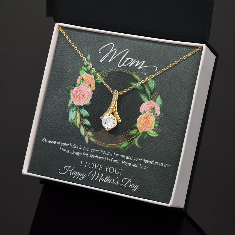 To My Mom Flower Necklace Pendant Gift From Daughter Your Belief In Me With Message Card Gift For Mom Alluring Beauty Necklace