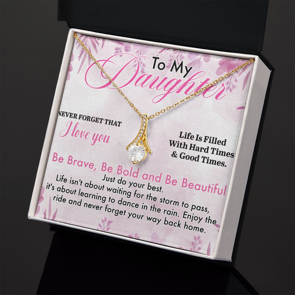 Jewelry Pendant Present for Daughter, To My Daughter Gift Necklace from Mom, Mother Daughter Gift Ideas, Birthday Christmas Gift Graduation Gifts for Daughters, Mother and Daughter Necklace 13 Alluring Beauty Necklace