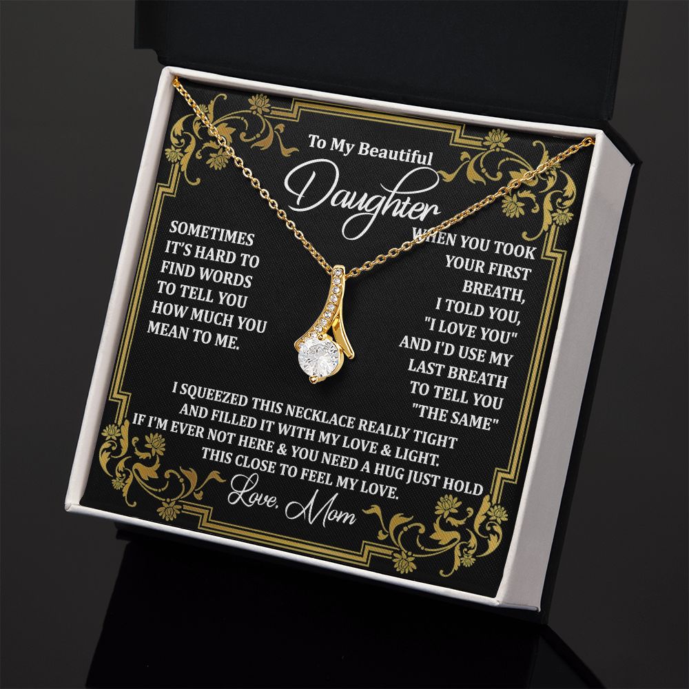 Mother Daughter Gift Ideas, To My Daughter Gift Necklace from Mom, Jewelry Pendant Present for Daughter, Birthday Christmas Gift Graduation Gifts for Daughters, Mother and Daughter Necklace 2134 Alluring Beauty Necklace