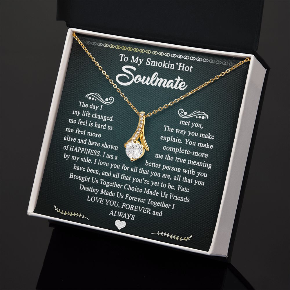 To My Smokin Hot Soulmate Necklace - Wife Gifts From Husband To My Wife Necklace, Gift for Her Romantic, Girlfriend Gifts Necklace for Wife from Men Includes Message Card and Gift Box 3 Alluring Beauty Necklace
