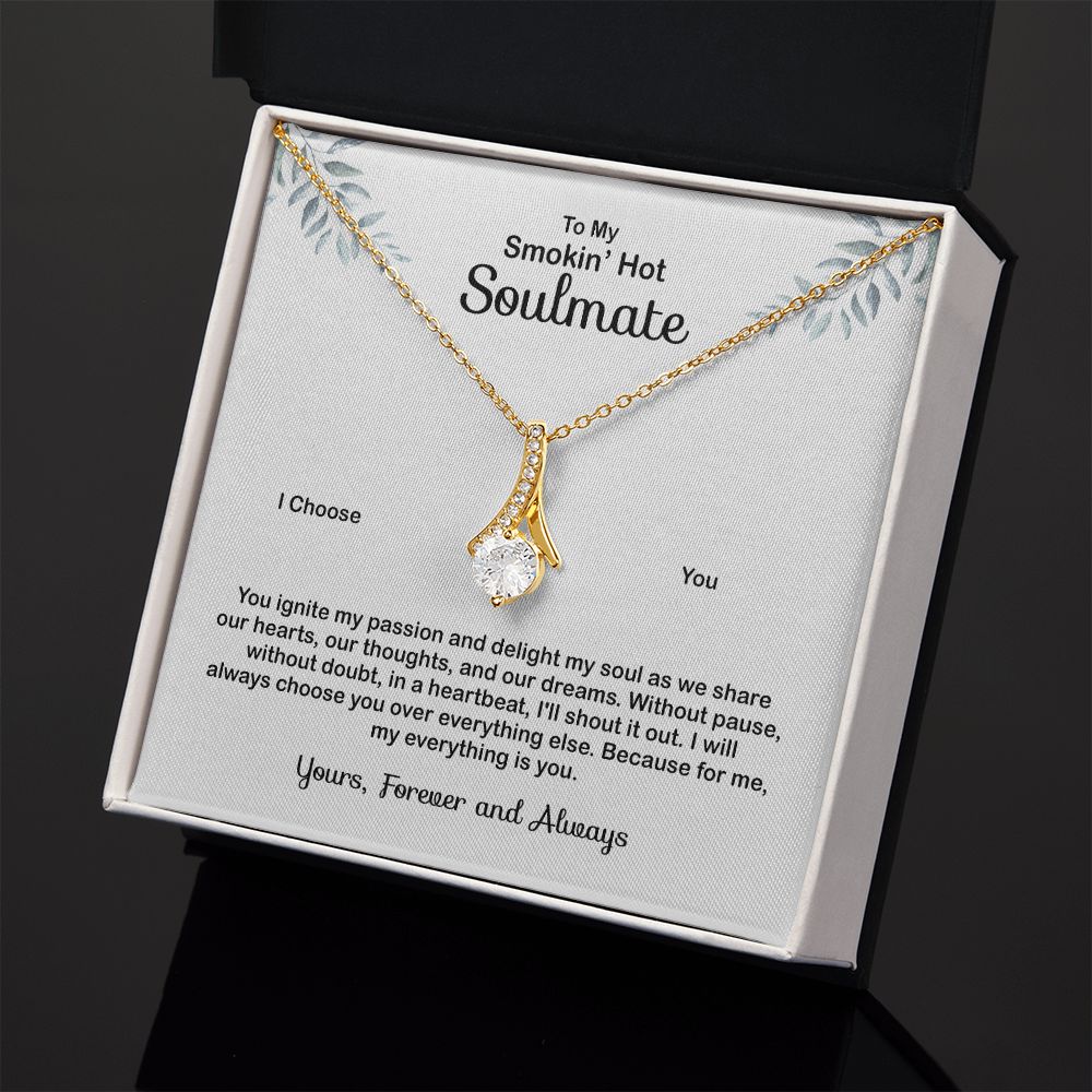 To My Soulmate Necklace for Women Birthday Valentines Day Jewelry Gifts For My Wife with Message Card Box Personalized Gift Present Pendant for Future Wife Soulmate Girlfriend Love 4 Alluring Beauty Necklace