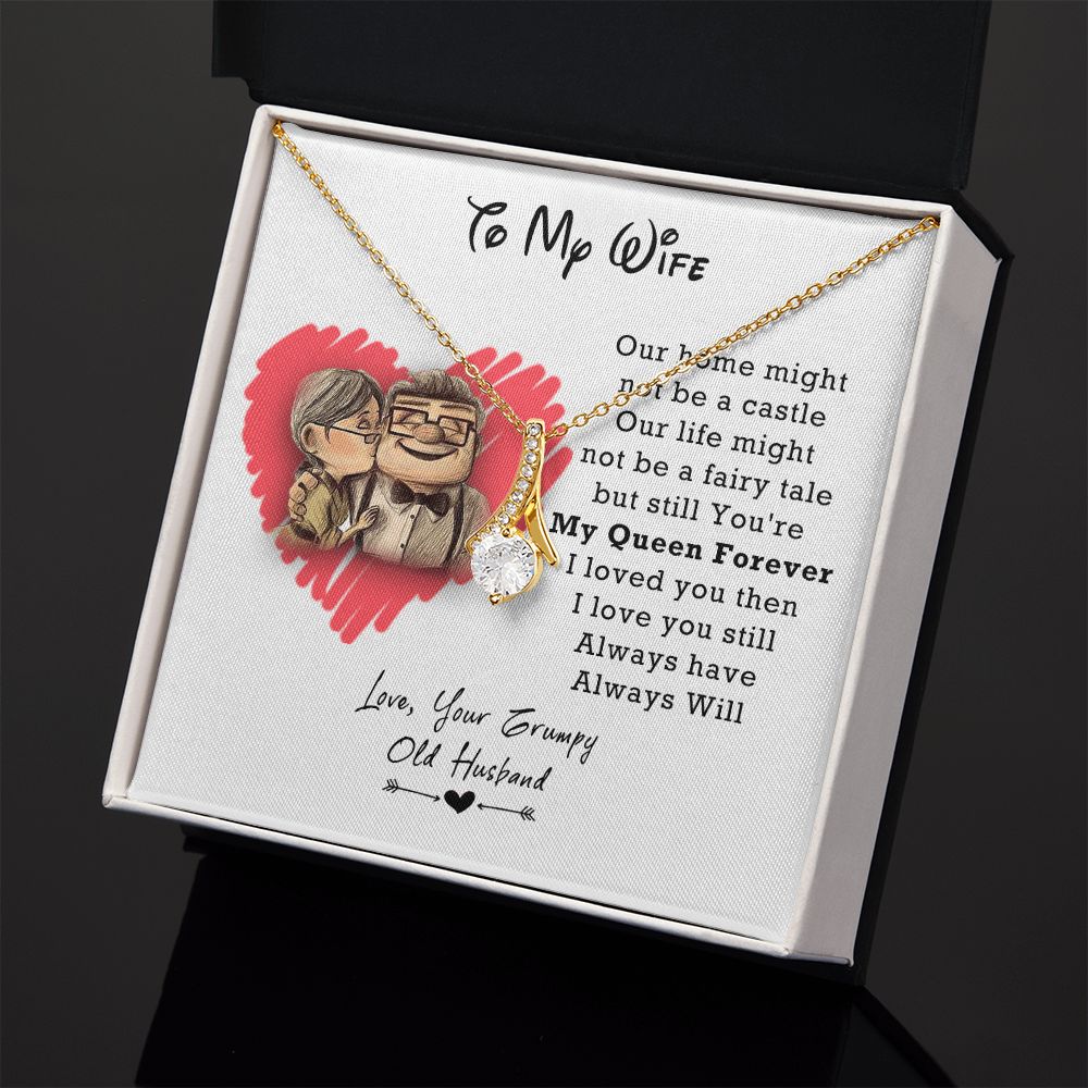 To My Wife Necklace from Husband, Personalized Necklace for Women, Luxury Necklace for Wife from Man Men, Wedding Anniversary Present For Wife, Beautiful Wife Jewelry Christmas Birthday Gifts For Wife3 Alluring Beauty Necklace