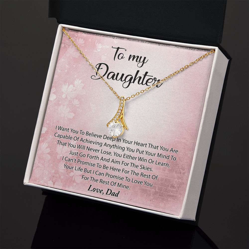 To My Daughter Necklace Gift From Mom I Love You Forever and Always Hearts Necklace For Daughter Present for Birthday Anniversary Christmas Valentine's Day Alluring Beauty Necklace
