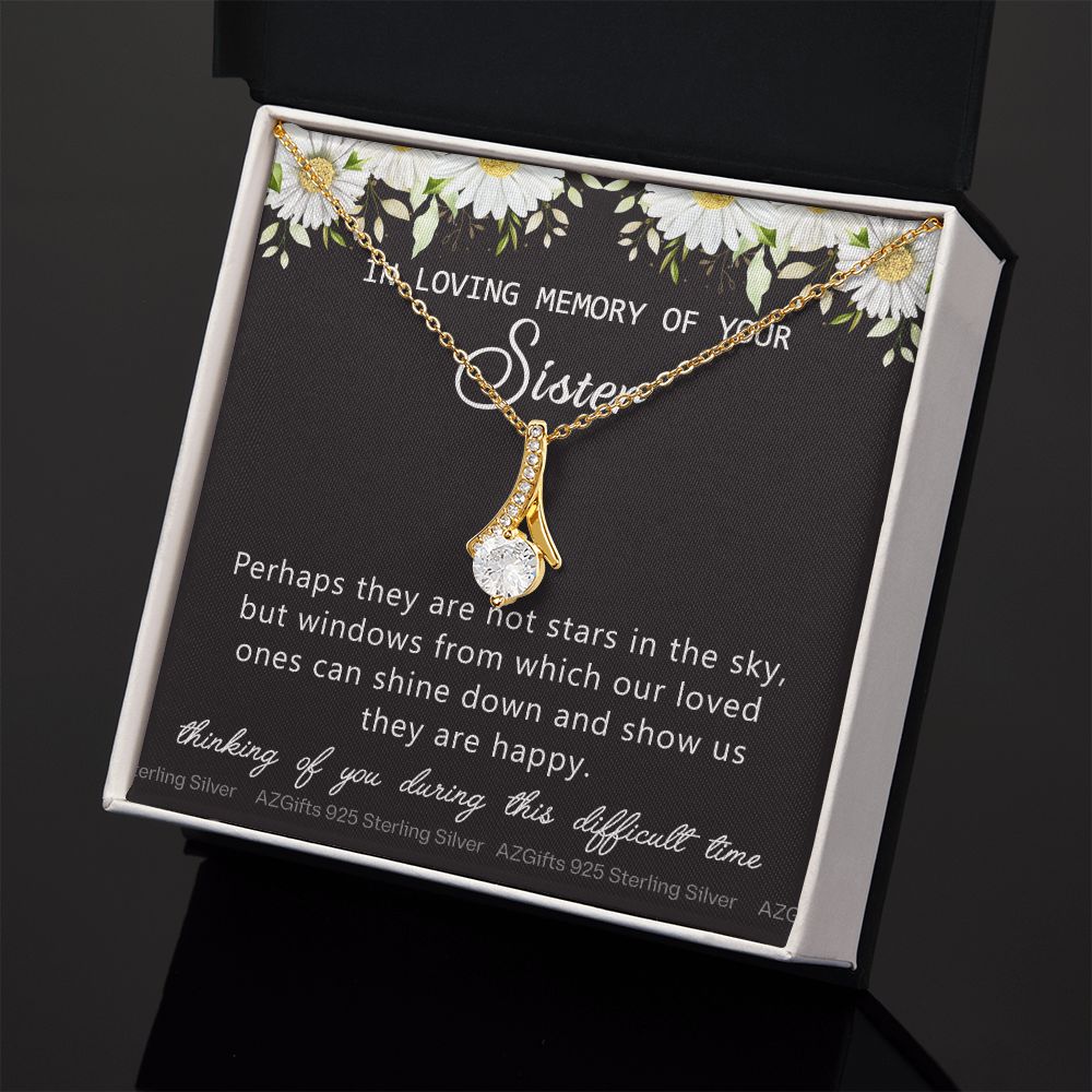 Loss Of Sister Necklace Gift, Sympathy Loss Of Sister, Sympathy Gift Box, Loss Of Sister Necklace, Loss Of Sister, Loss Of Sister Gift, Condolence Gifts, Remembrance Necklace for Women Alluring Beauty Necklace