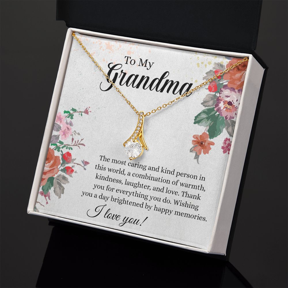 To My Grandma Necklace, Gift for Grandmother Necklace, Mothers Day Gift For Grandma Nana, Grandma Jewelry From Grandchildren GrandKids , Jewelry Box Gift For Grandma Grandmother18 Alluring Beauty Necklace