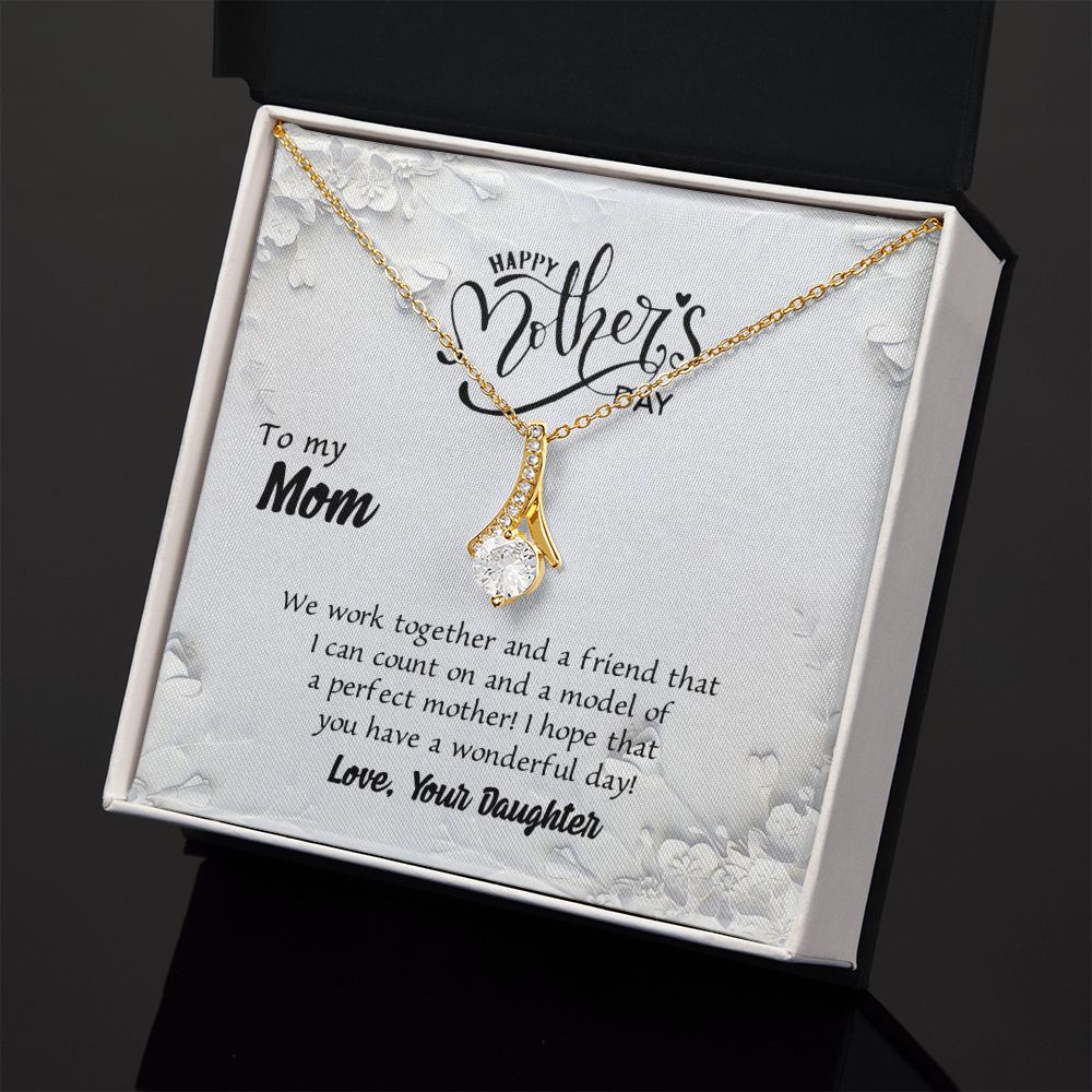 To My Mom Necklace Pendant Gift From Daughter And Happy Mother's Day Gift For Mom Birthday, Anniversary Together And A Friend Alluring Beauty Necklace