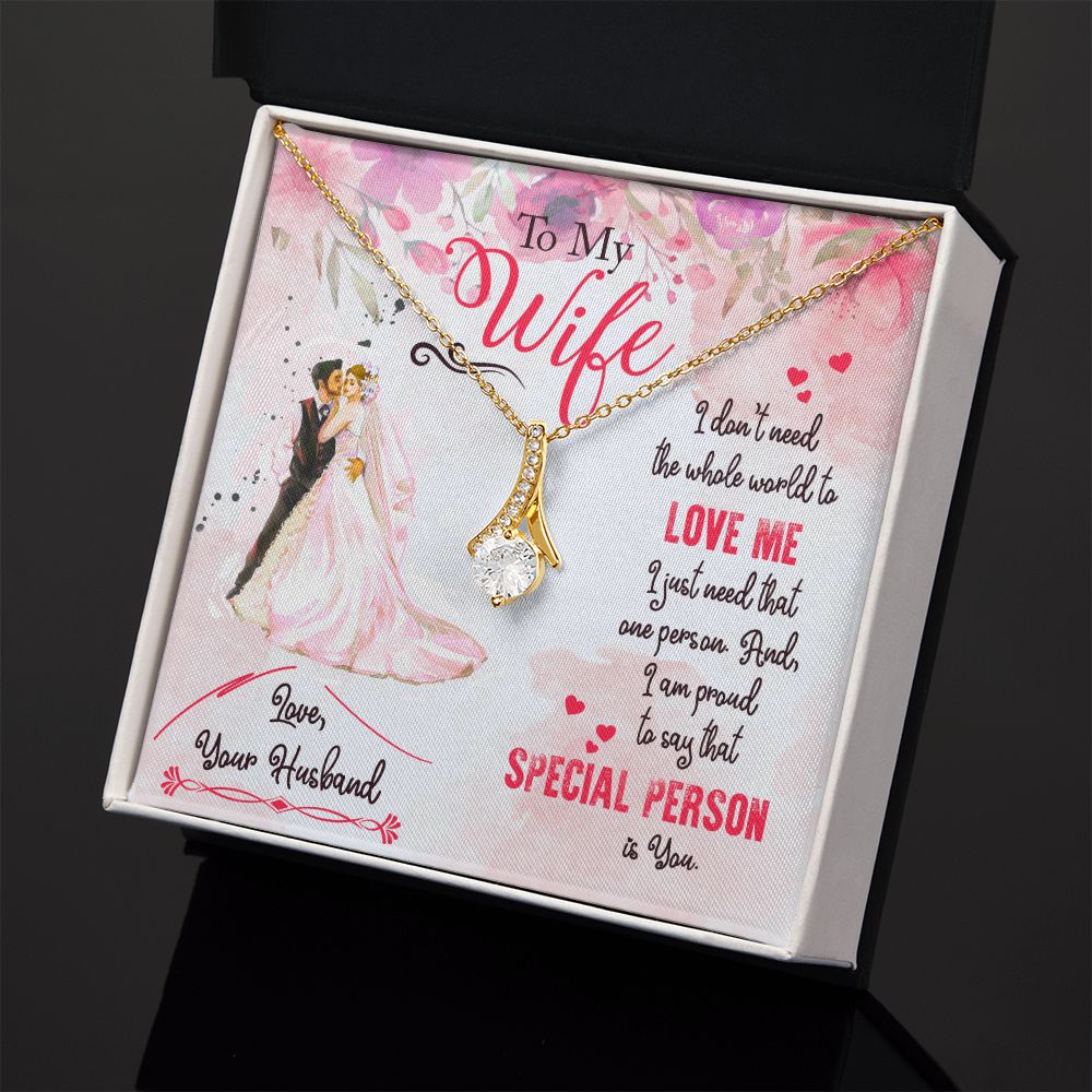 To My Wife Necklace from Husband, Personalized Necklace for Women, Luxury Necklace for Wife from Man Men, Wedding Anniversary Present For Wife, Beautiful Wife Jewelry Christmas Birthday Gift For Wife17 Alluring Beauty Necklace