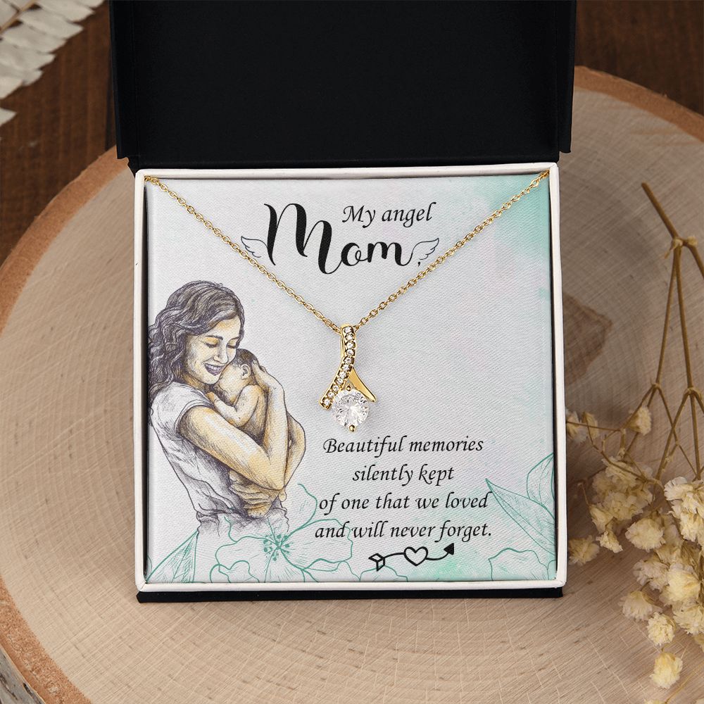 To My Mom Mother My Angel Necklace Pendant Gift From Daughter Beautiful Memories With Message Card Gift For Mom Alluring Beauty Necklace