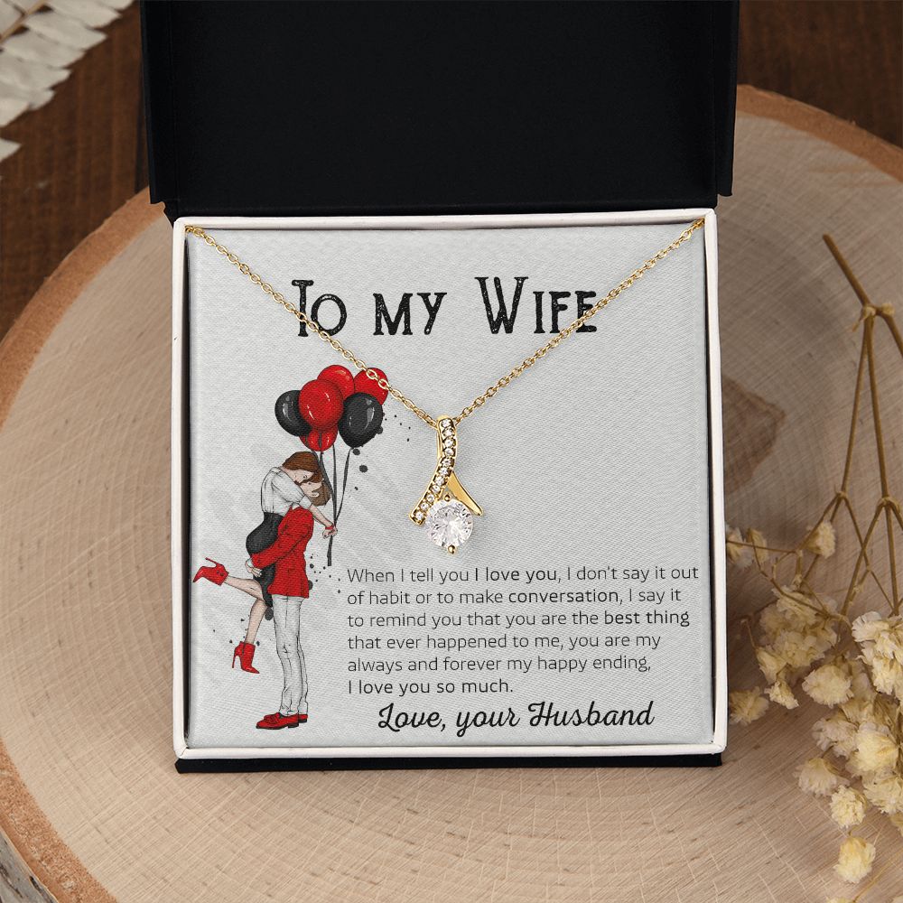 Birthday Gifts For Wife, Necklace Gifts For Wife From Husband, To My Wife Jewelry For Women , To My Wife Necklace  from Husband Wedding Anniversary Present For Wife, Beautiful Wife Jewelry Christmas 7 Alluring Beauty Necklace