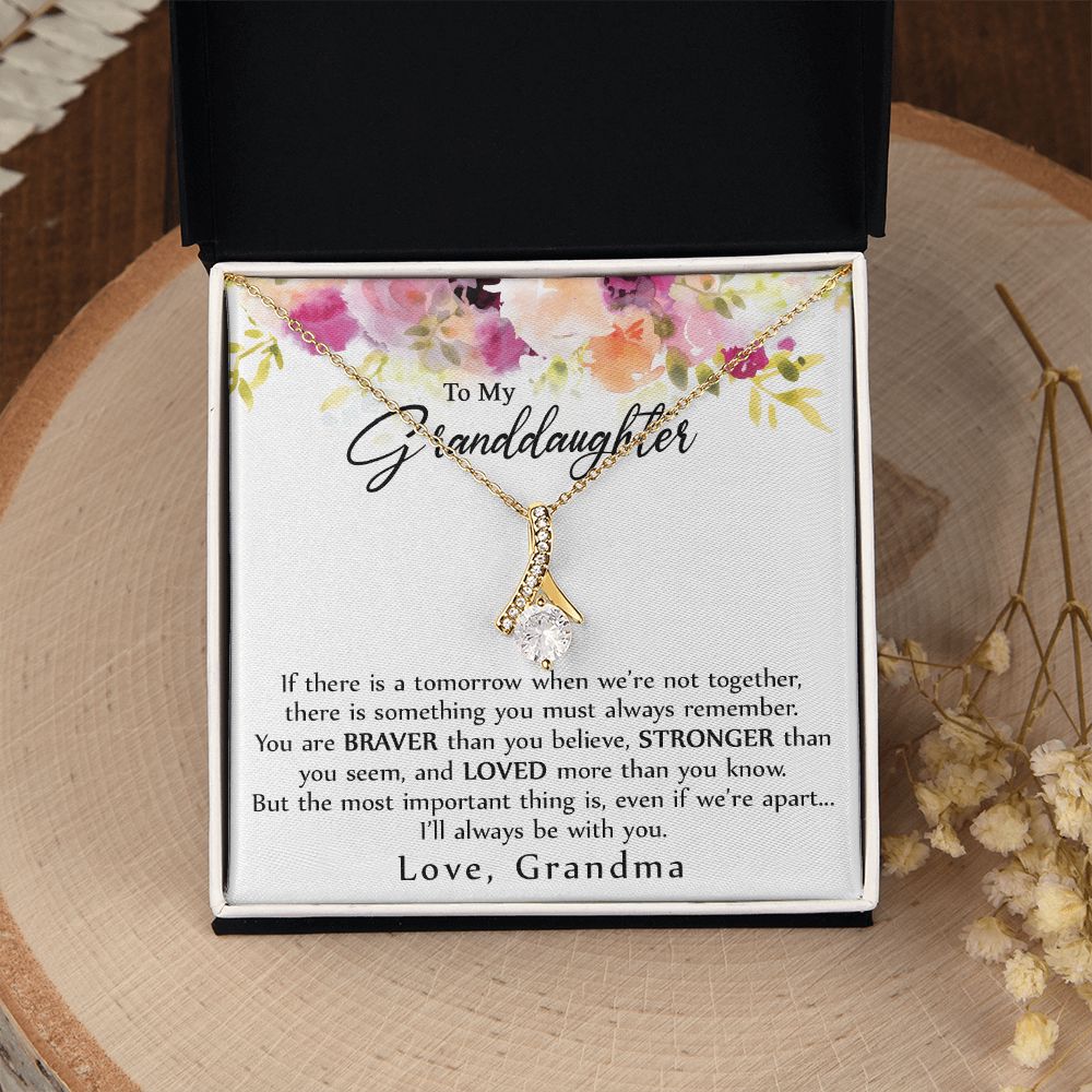 To My Granddaughter Love Knot Necklace, Graduation Gift For Girl From Grandma Alluring Beauty Necklace
