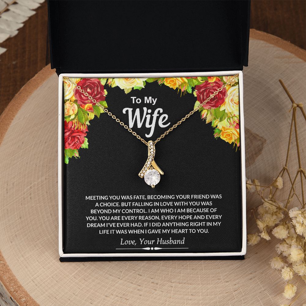 To My Wife Necklace from Husband Jewelry Gift For Wife Valentines Gift for Her Alluring Beauty Necklace